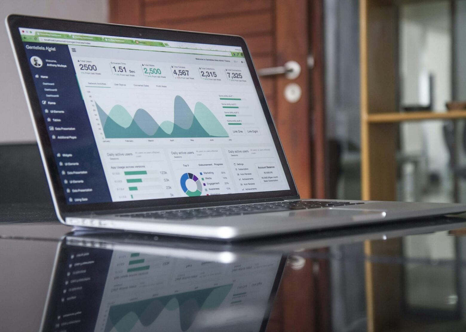 Marketing analytics dashboard on a laptop in a Sydney agency