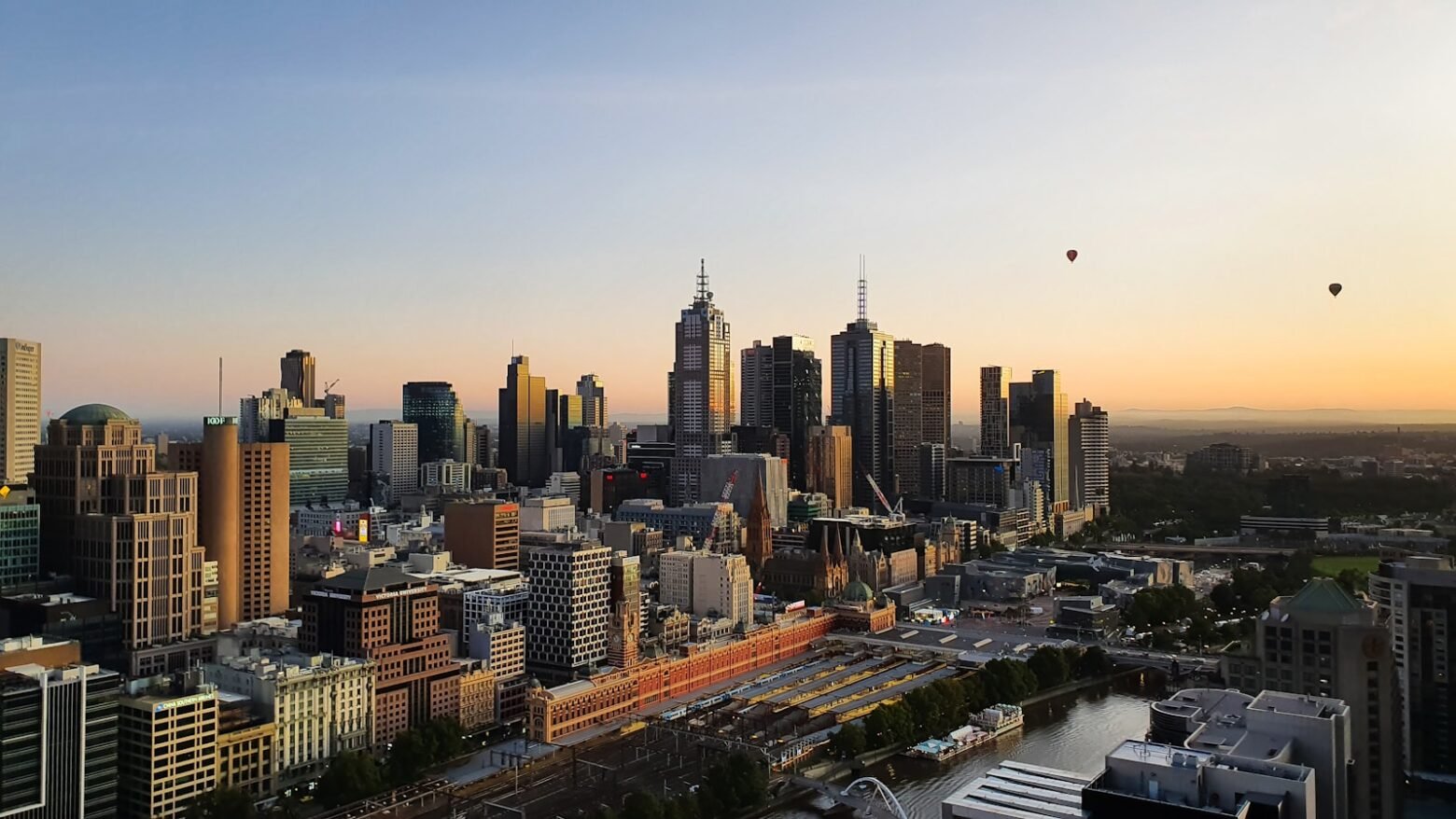 Melbourne city skyline on the Yarra River