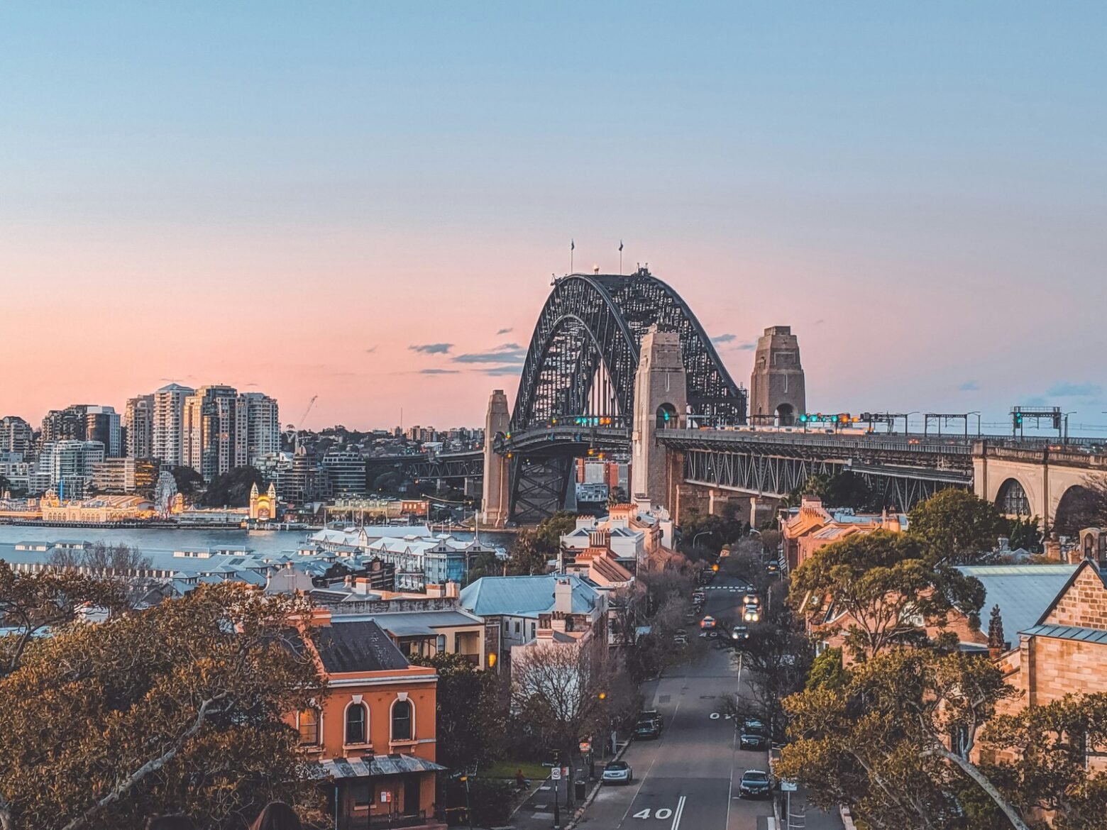 Sydney Harbour at sunrise representing the Sydney AI talent market